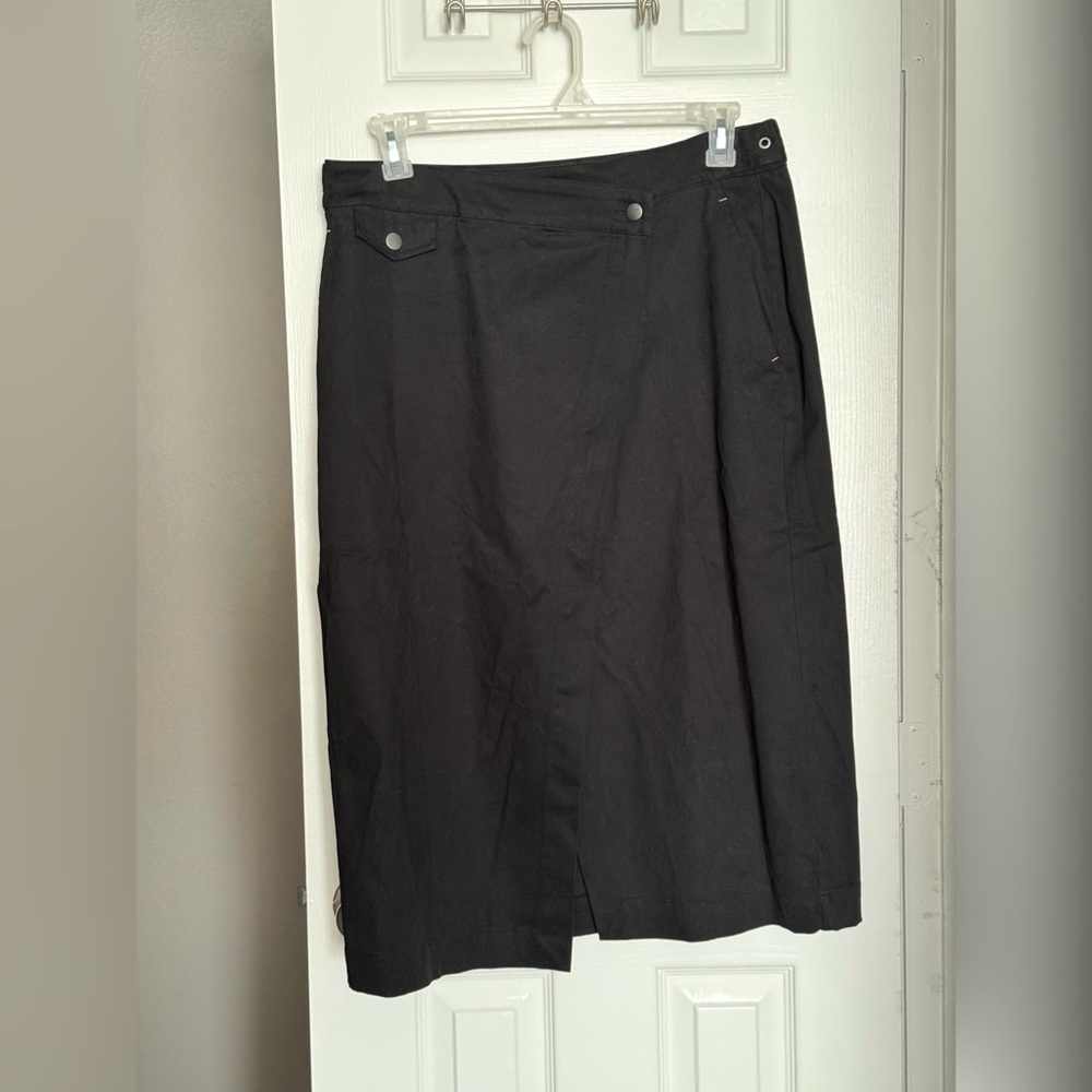 NWT Wildfang Black Essential Cotton Twill Utility Wrap Skirt - Size XL